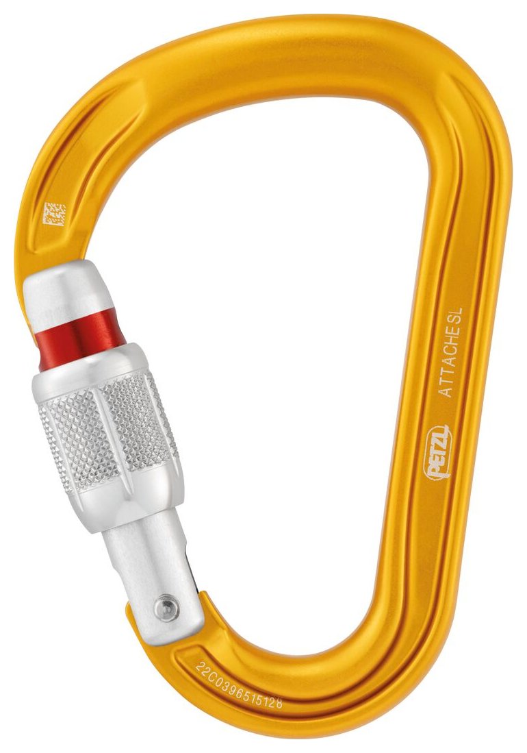 Attache Screw-Lock - jaune, mousqueton à verrouillage à vis
