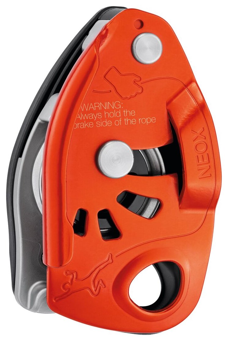Neox Belay Pack - oranje, halfautomaat en safebiner