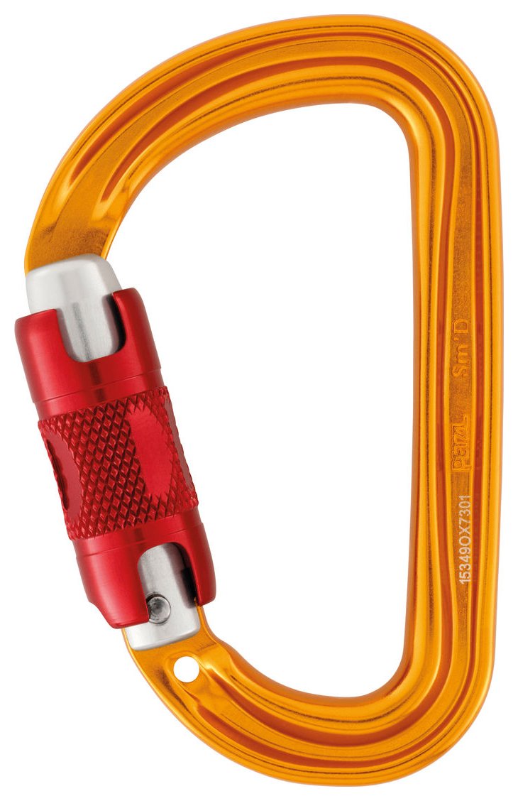 Neox Belay Pack - oranje, halfautomaat en safebiner
