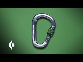 Video laden en afspelen in Gallery-weergave, PearLock Screwgate, HMS carabiner by Black Diamond.