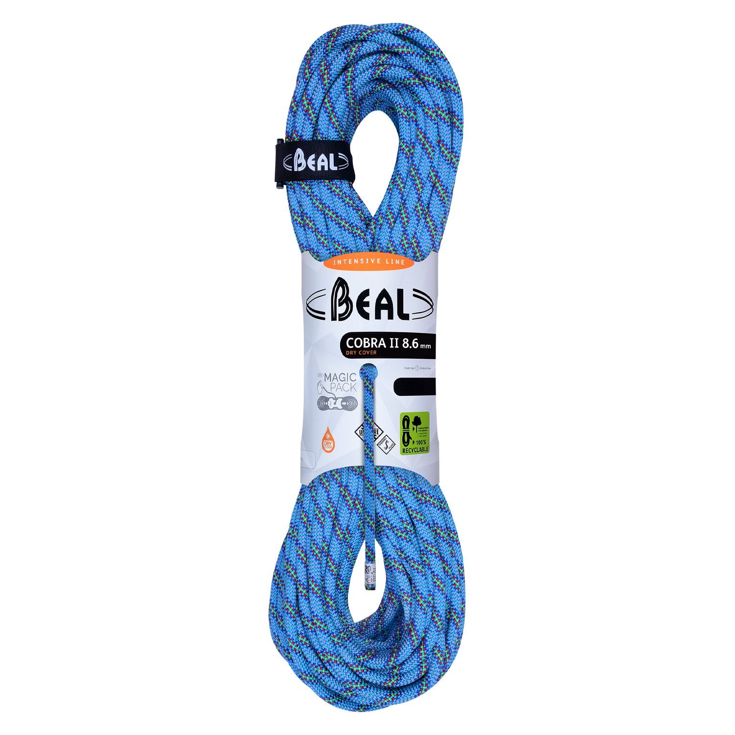 Cobra II (8.6mm 2x50m)- unicore, drycover, orange/blue, corde à double