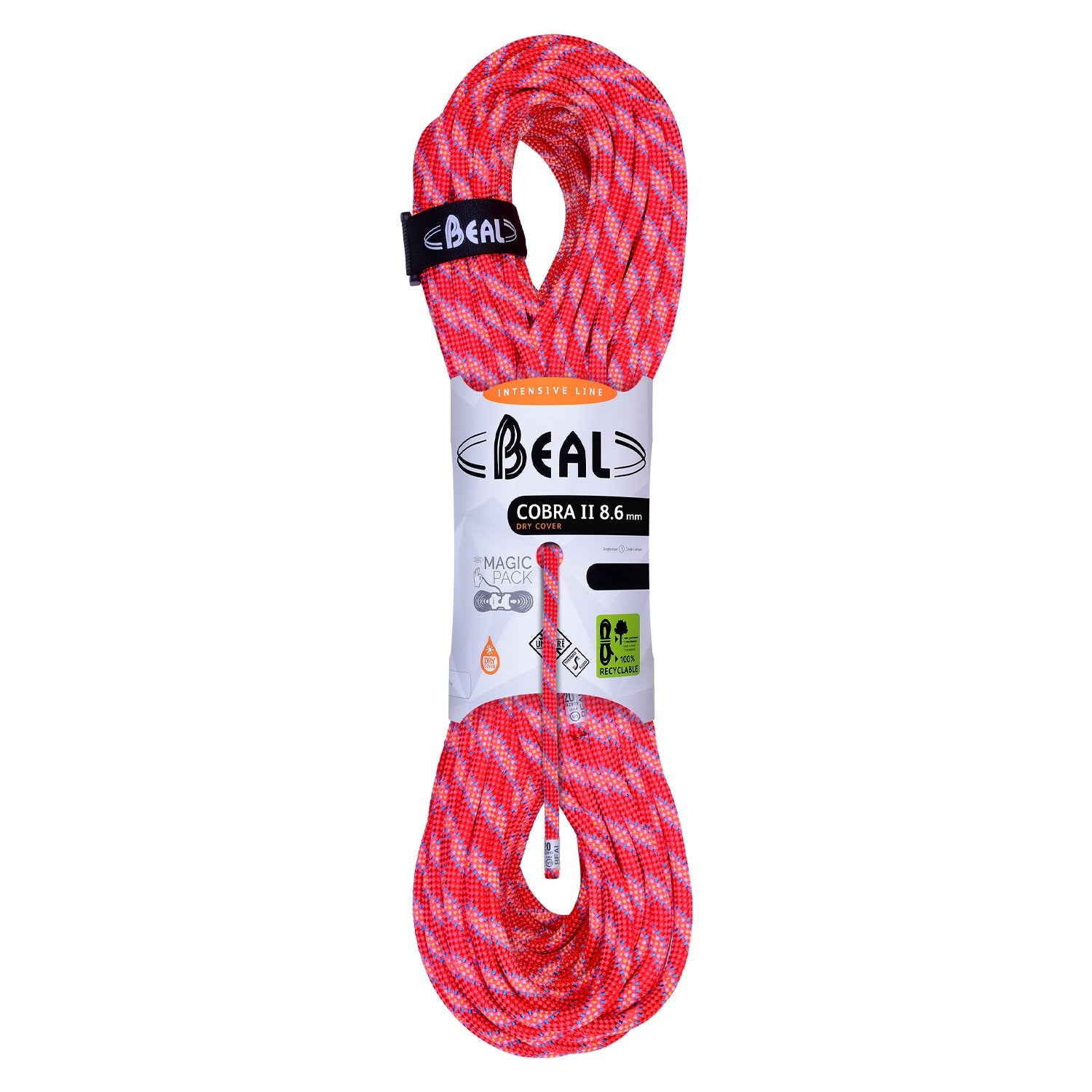 Cobra II (8.6mm 2x50m)- unicore, drycover, orange/blue, corde à double