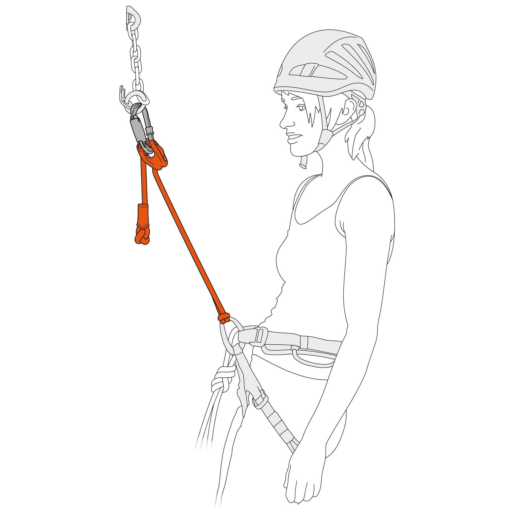 Connect Adjust - orange, longe réglable escalade