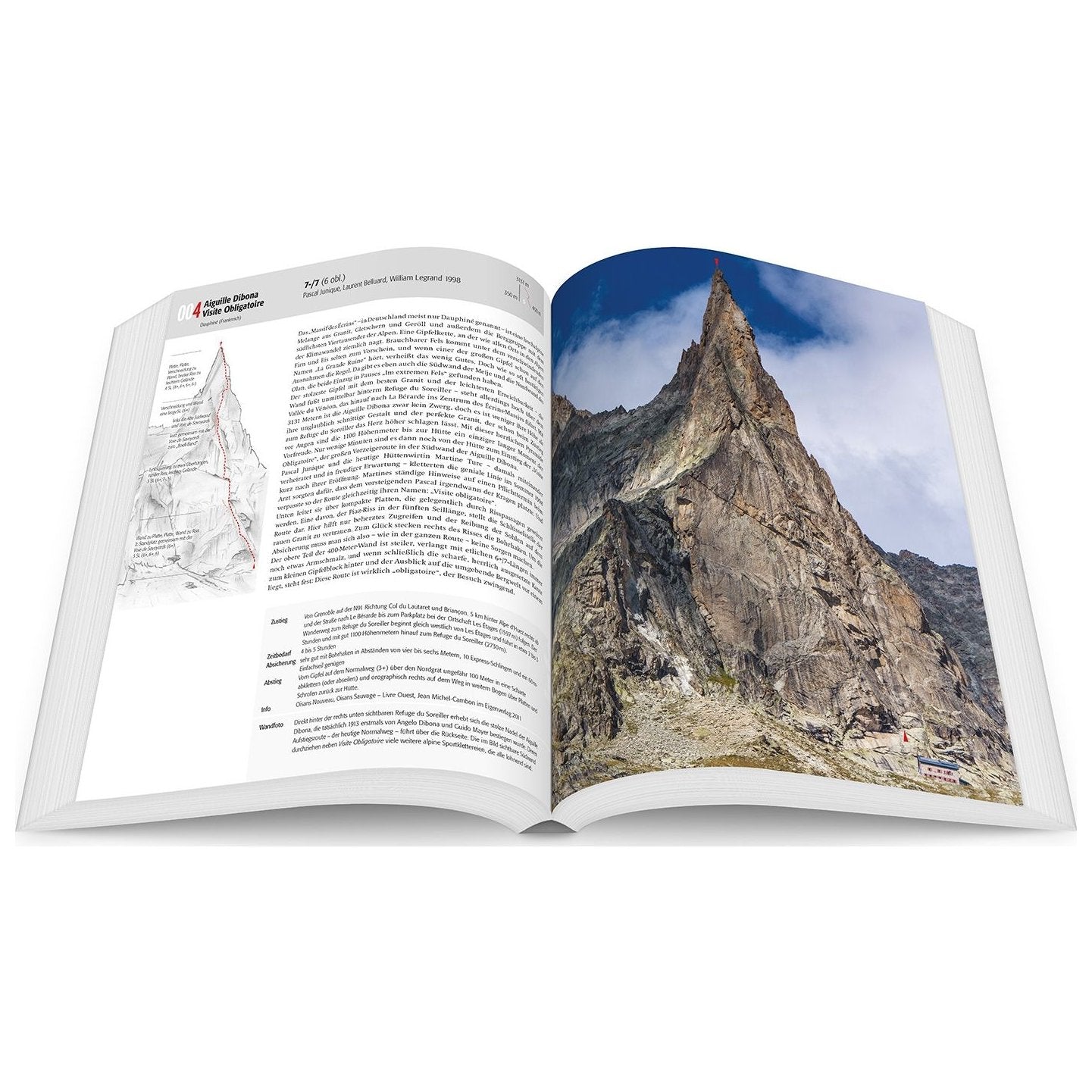 Im Moderner Fels (German), 100 legendary free climbing routes in the Alps, guidebook