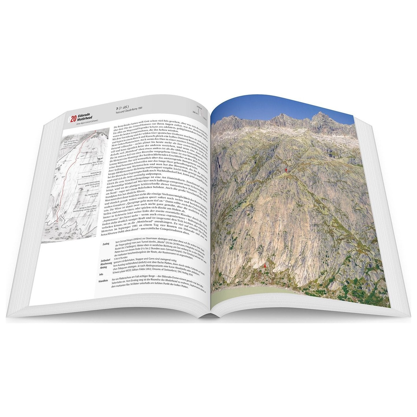 Im Moderner Fels (German), 100 legendary free climbing routes in the Alps, guidebook