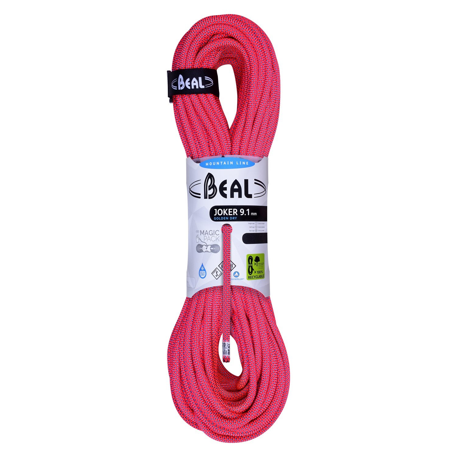 Joker (9.1mm, 50m) - unicore, golden dry, orange, corde d'escalade