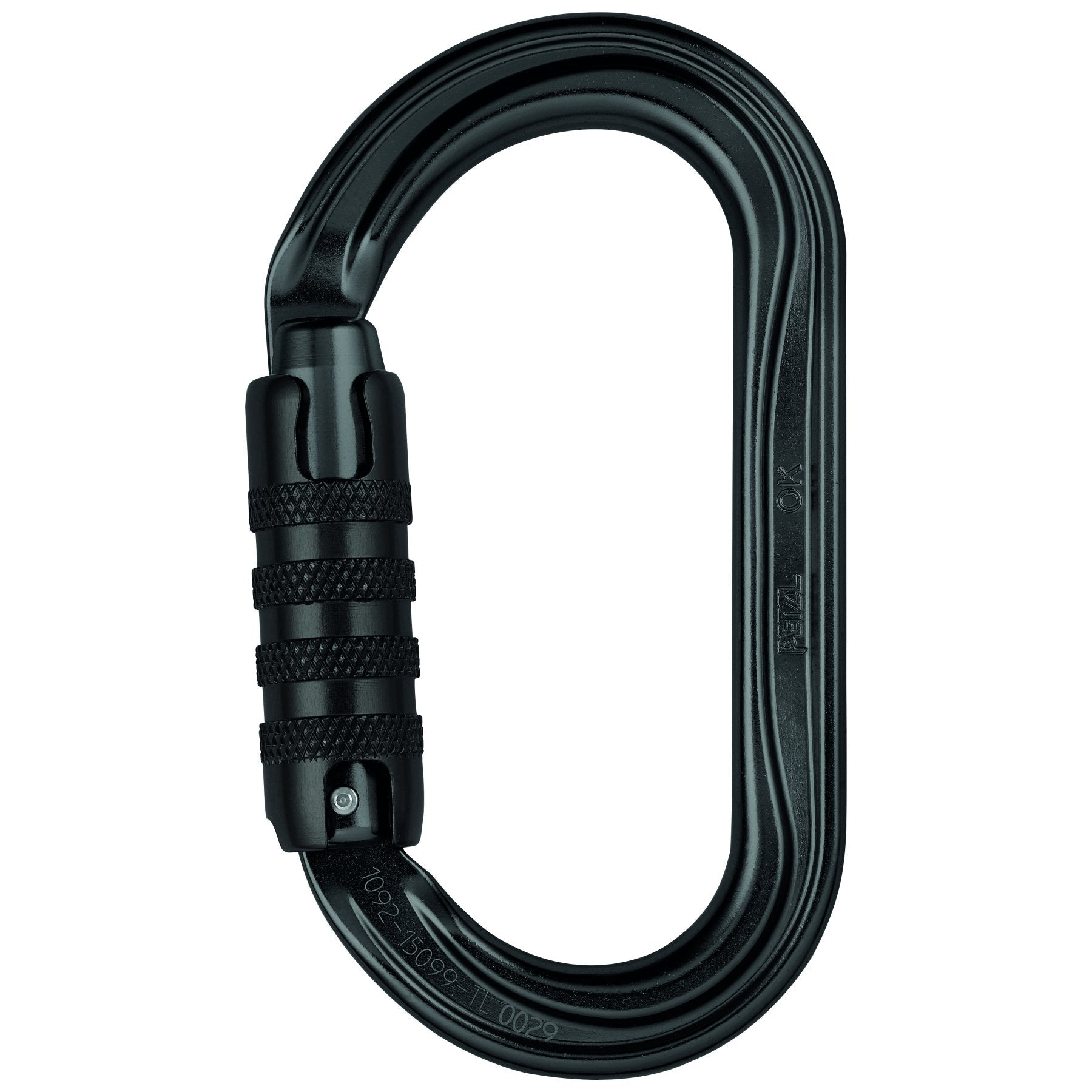 OK Triact-Lock - black, oval locking carabiner