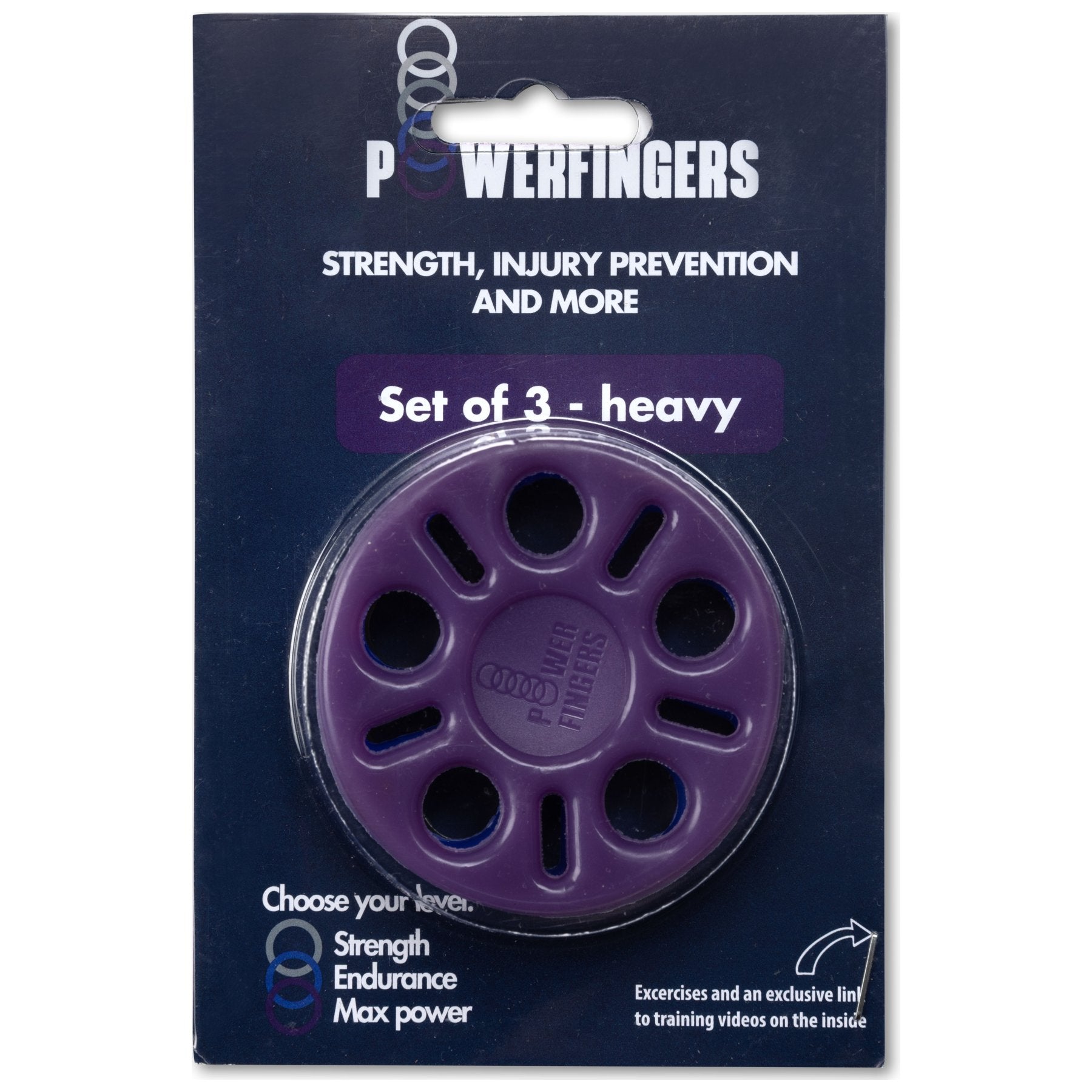 PowerFingers - Heavy, set van 3 vingertrainers