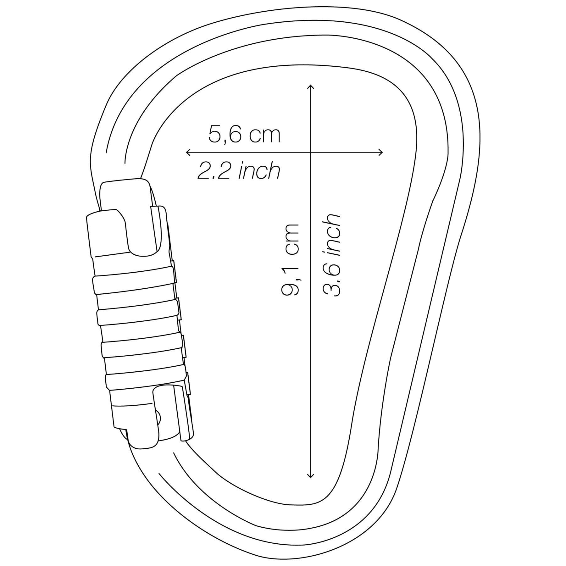 William Triact-lock - noir, mousqueton de grande capacité