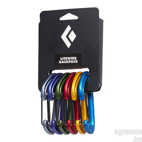 LiteWire Rackpack, non-locking colored carabiners